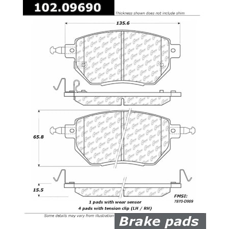 Centric Parts CTEK Brake Pads, 102.09690 102.09690